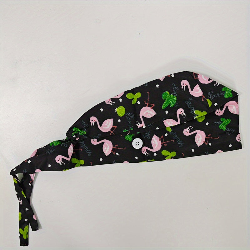 Adjustable Women's Cartoon Print Work Cap Nurse Scrub Hat
