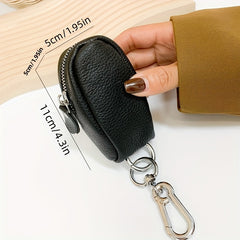 Mini Zipper Car Key Bag Solid Color Portable Storage Bag