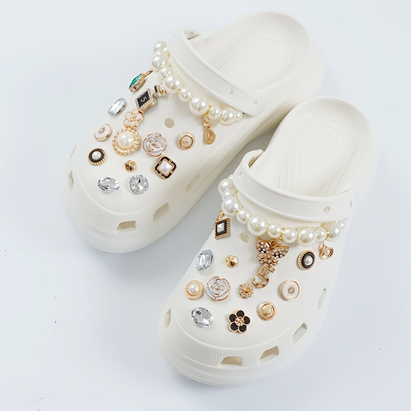 25pcs Crystal Shoe Charms Clog Shoes Decoration Bling Chain Jewelry Accessories