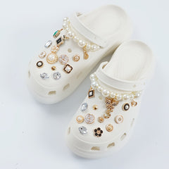 25pcs Crystal Shoe Charms Clog Shoes Decoration Bling Chain Jewelry Accessories