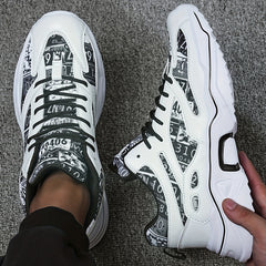 Men's Cartoon Graffiti Athletic Shoes For Running Gym Sneakers