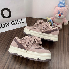 Women's Retro Lace up Skate Shoes Lightweight Platform Sneakers