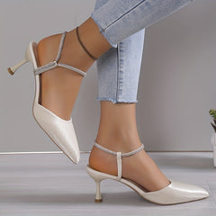 Rhinestone Stiletto Heel Sandals Point Toe Summer Glitter Dress Shoes