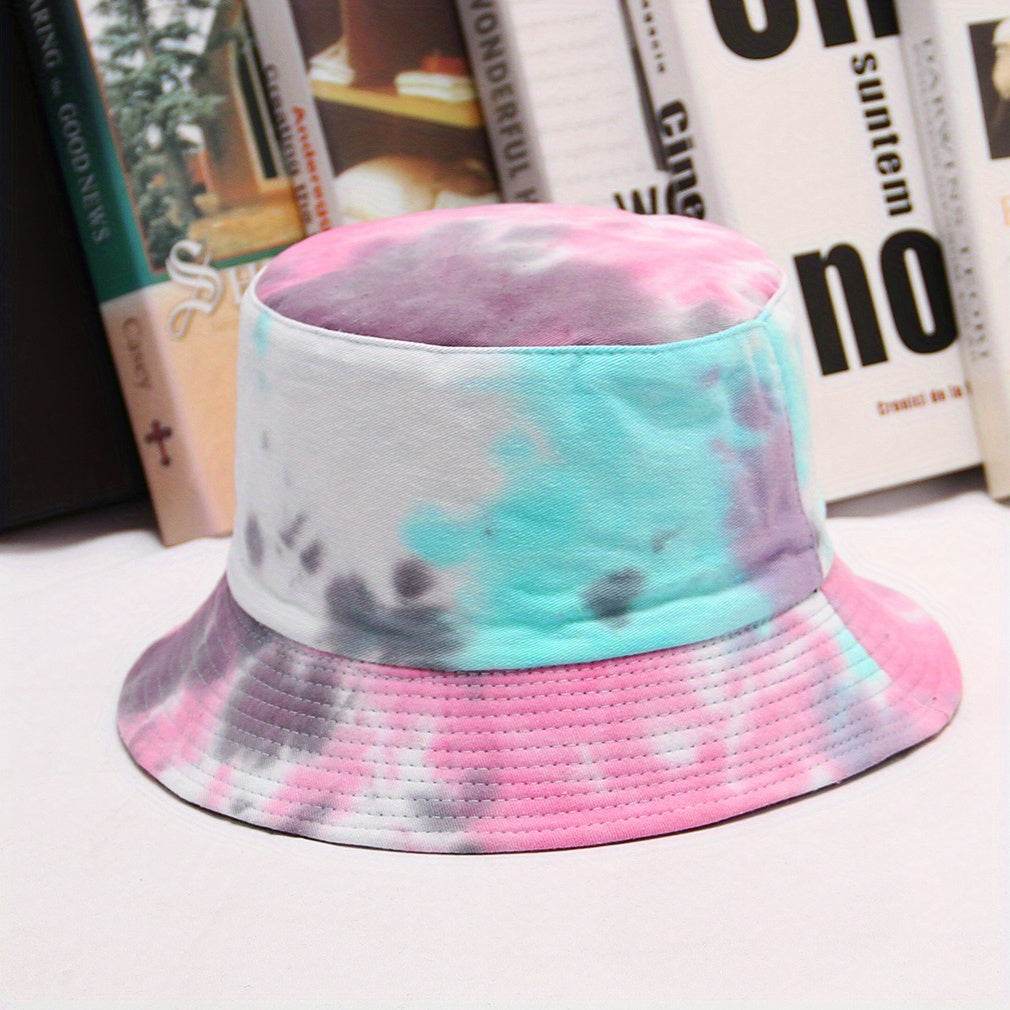 Tie Dye Sunshade Bowl Hat Double Sided Fisherman Hat