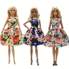 Floral Doll Dress Party Clothes for 11-12 Inch Dolls