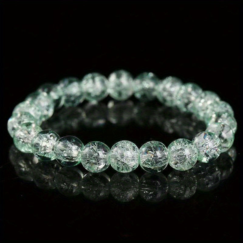Crystal Glass Beaded Chain Bracelet for Men Women