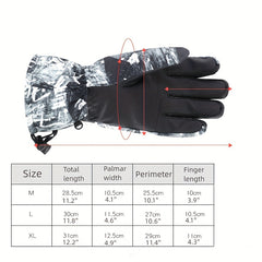 Thickened Winter Graffiti Gloves, Waterproof & Warm Touch Screen, Ice Skating