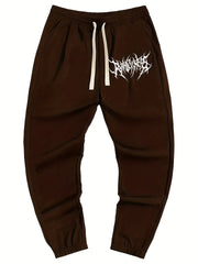 Graphic Pattern Joggers Men's Casual Loose Fit Drawstring Pants