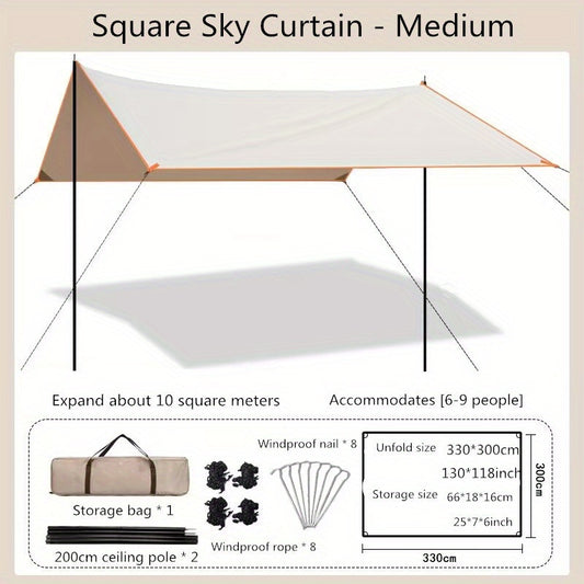 Thickened Canopy Tent Waterproof Sunshade Portable Butterfly Shape Camping