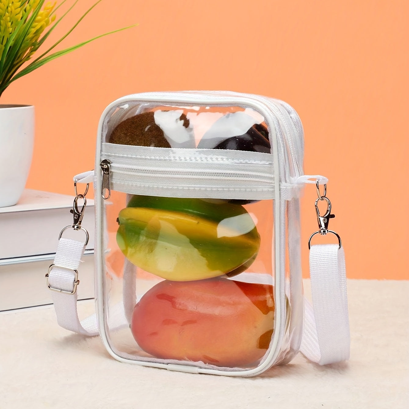 Girls One Shoulder Transparent Crossbody Portable Waterproof Shopping Bag