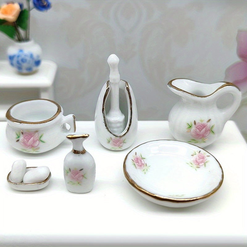 Dollhouse Bathroom Furniture Ceramic Decor Toy Micro Scene Building
