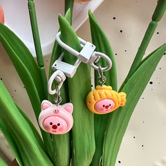 Cartoon Starfish Fish Strawberry Rabbit Keyring Charms Pendant