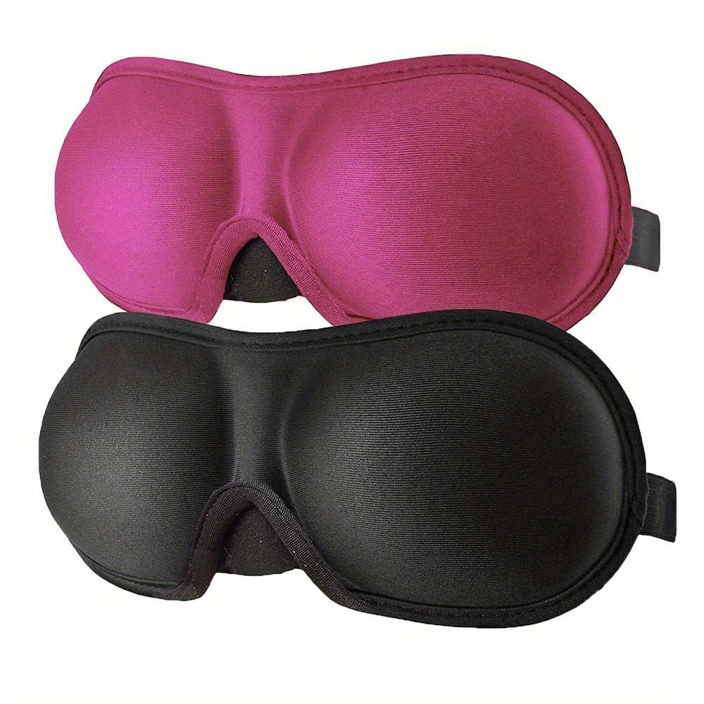 2pcs 3D Contoured Blindfold Soft Blackout Sleep Eye Mask