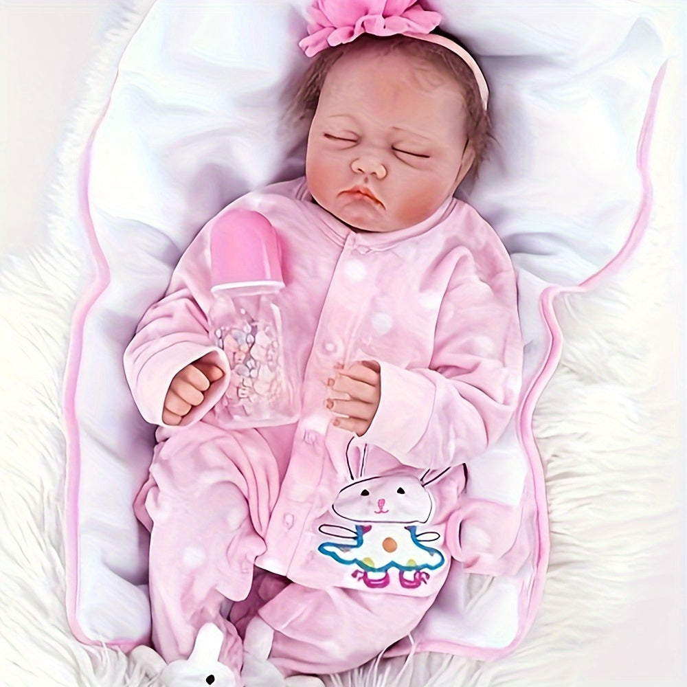 20" Reborn Dolls Soft Body Lifelike Dolls Open Eyes Dolls With Clothes & Toy