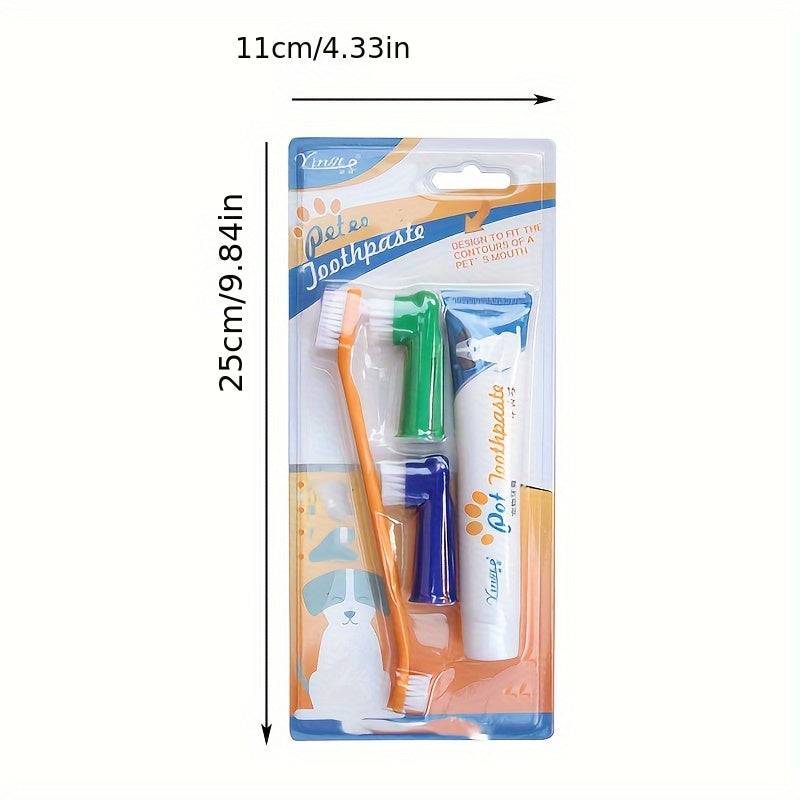 Dog Dental Care Set Double Head Brush Finger Brush