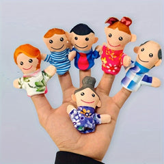 3pcs Family Finger Puppet Drama Set for Role Play & Story Time