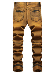 Men's Vintage Skinny Ripped Slim Fit Denim Jeans