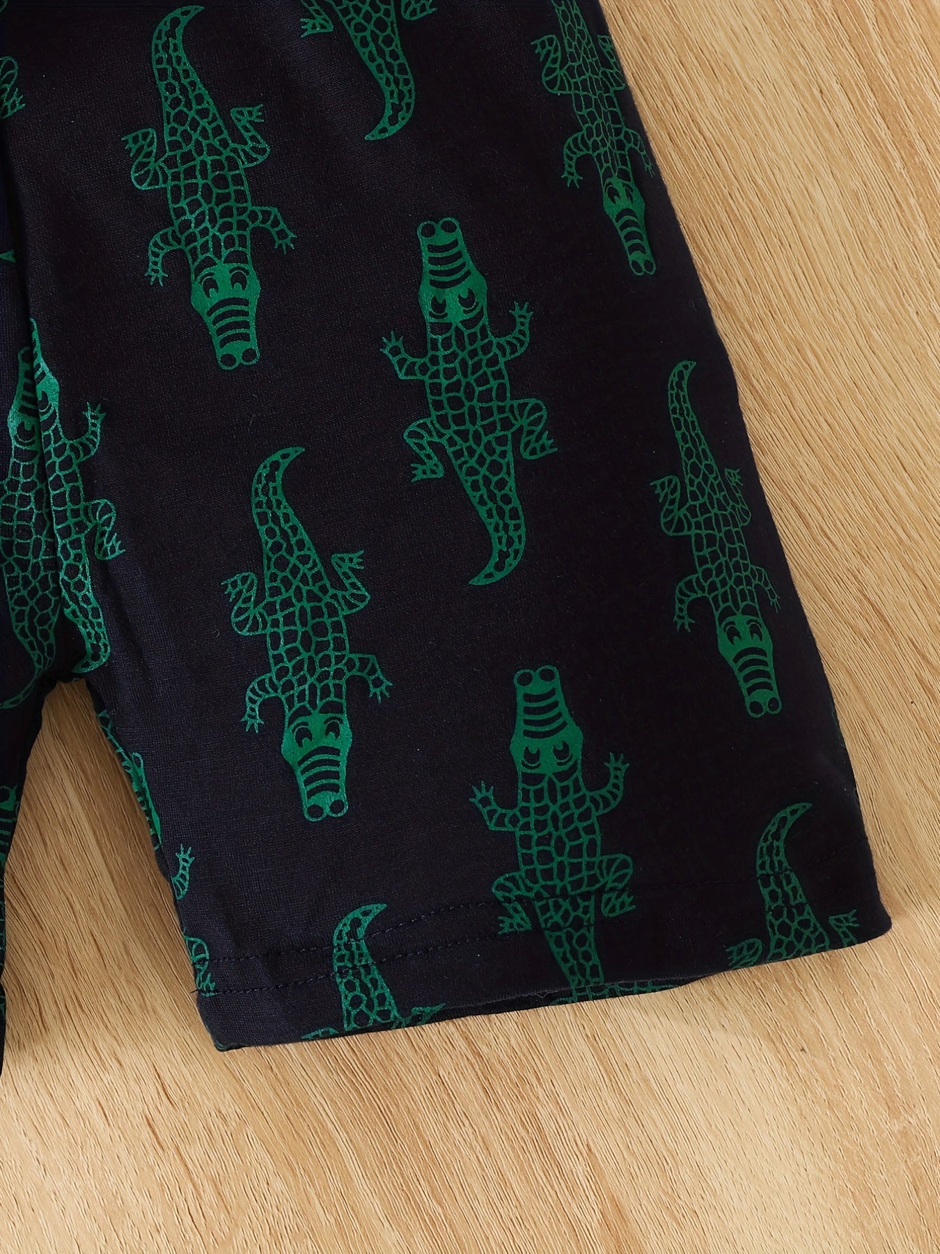 2pcs Boys Dinosaur Print Hooded Tees & Shorts Set for Summer