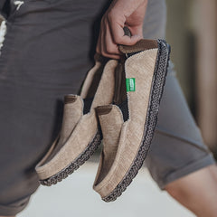 Men's Denim Slip On Loafers Flat Shoes