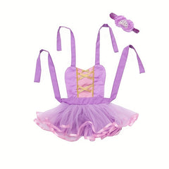 Tutu Skirt & Flower Headband Set for Newborn Baby Girls & Toddlers