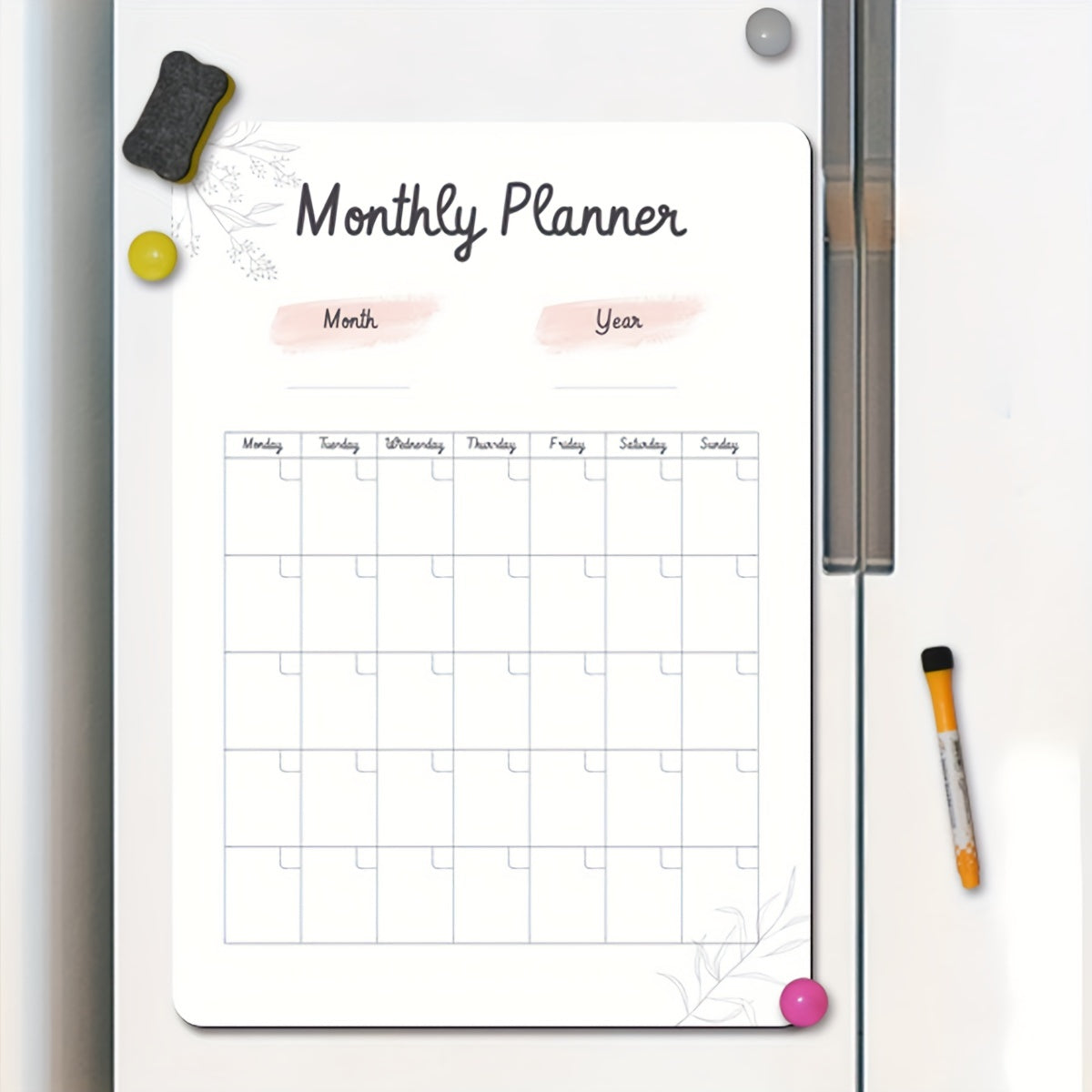 Small Magnetic Message Board for Fridge - Erasable Planner