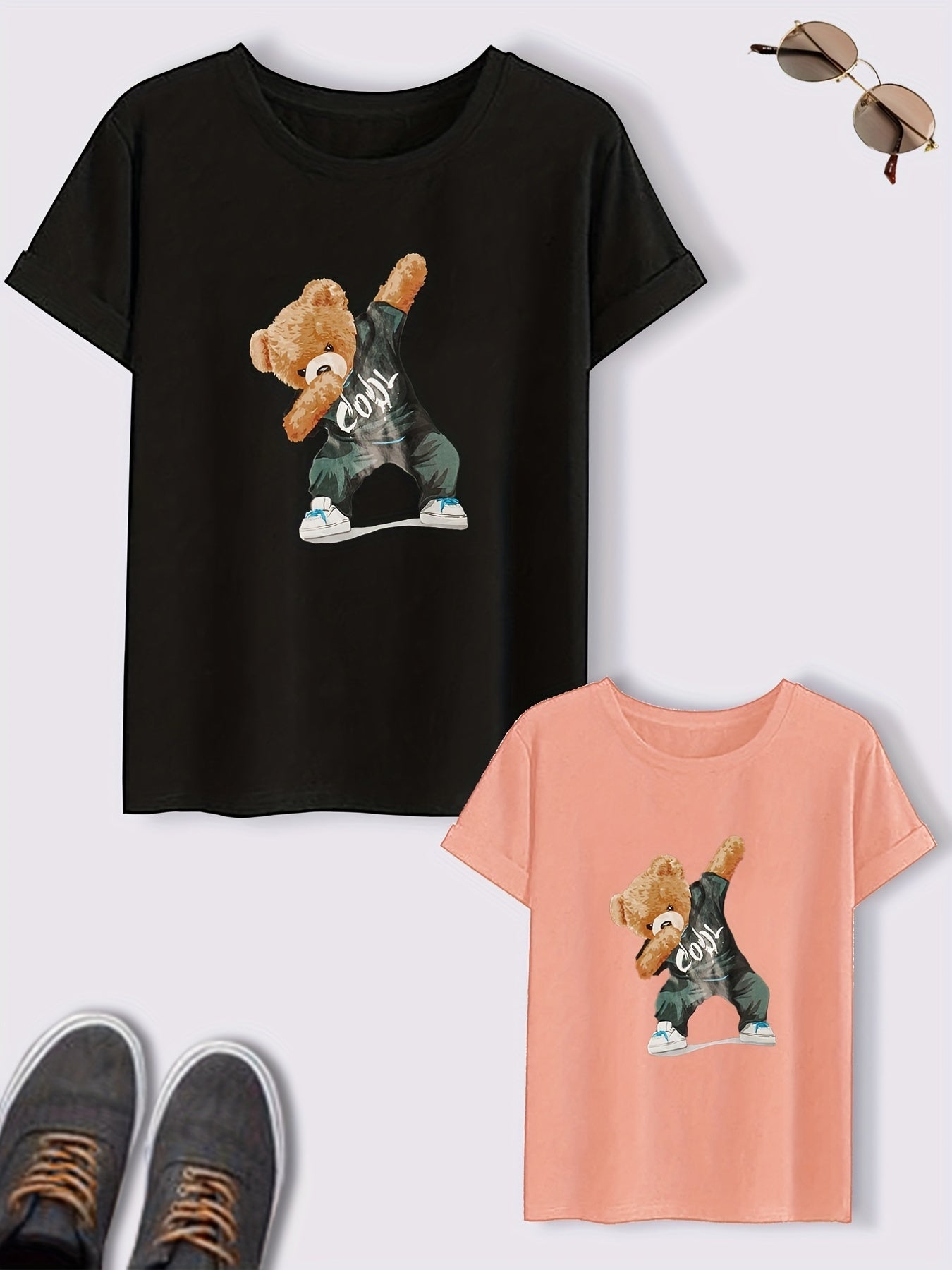 Bear Print Matching T Shirt Set for Parent & Child