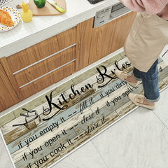 Vintage Anti Fatigue Kitchen Rug Absorbent Non Slip Stain Resistant Waterproof