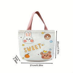 Cartoon Graphic Canvas Lunch Handbag Satchel Bag