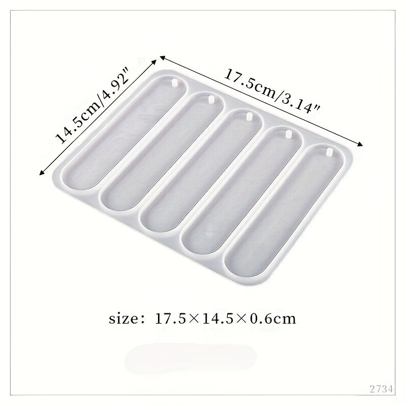 Rectangular Oval Bookmark Pendant Resin Mold Crystal Epoxy Jewelry Silicone Mold