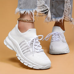 Women's Mesh Breathable Running Shoes Lightweight Lace Up Sneakers
