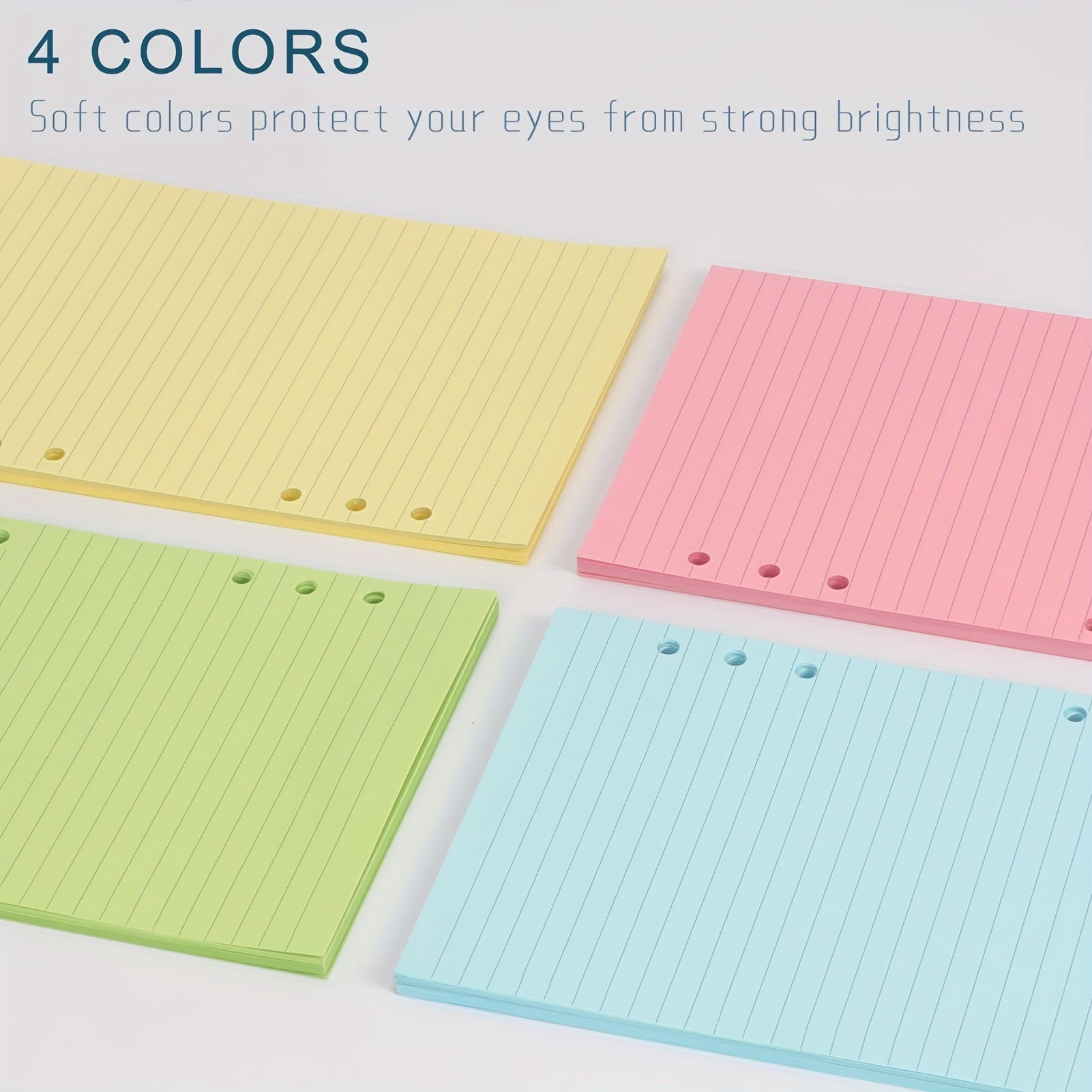 100 Sheets 200 Pages A6 Colorful Refill Paper 5 Colors Thick for 6 Ring Binder