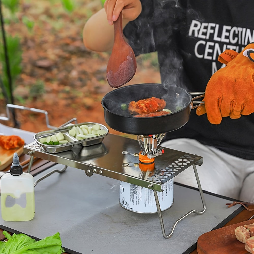Portable Stainless Steel Camping Stove Table for Picnic