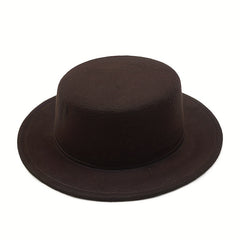 Flat Top Fedora Short Brim Jazz Sun Hat Classic Outdoor Sunscreen Unisex