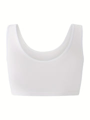4pcs Girls Bras Soft Comfy Tank Top Without Steel Ring Wide Strap