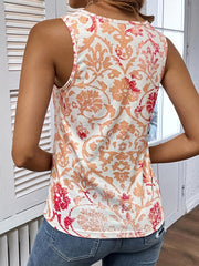 Floral Tank Top V Neck Sleeveless Casual Summer