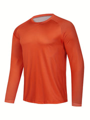 Men's Solid Long Sleeve Anti UV Sunscreen Fishing Shirt