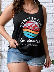 Coconut Tree Print Tank Top