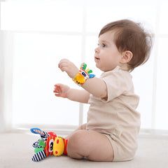 Baby Gift Set: 4 Puzzles, Watchband, Rattle, Socks