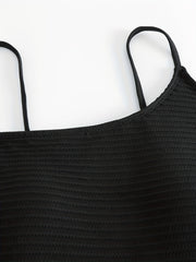 Solid Ribbed High Neck One Piece Swimsuit