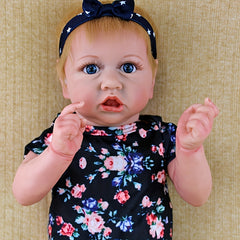 22" Lifelike Rubber Body Reborn Doll Pure Hair Simulation Baby Doll