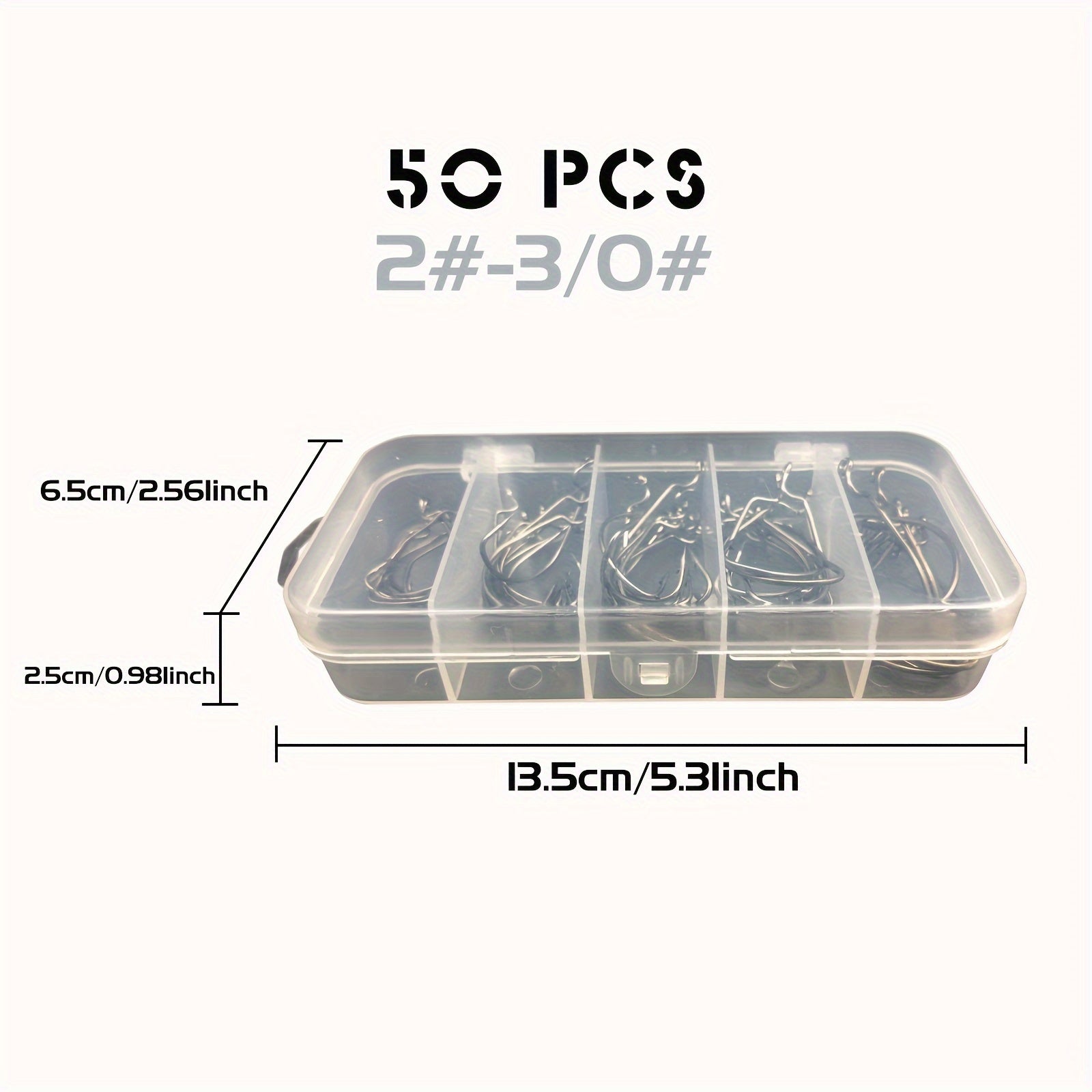50pcs Fishing Hooks Set Sharp High Carbon Steel Hook for Freshwater & Saltwater