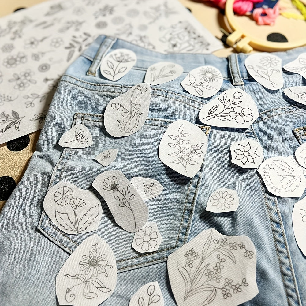 A4 Flower Embroidery Soluble Graph Liner Paper for Clothing Bag
