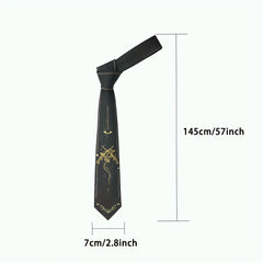 2400 Needles Knitted Jacquard Bat Hand tied Tie Golden Silk Thread Necktie