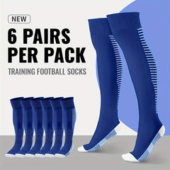 6 Pairs Thick Padded Football Socks for Running Cycling