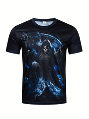 Men's Skeleton Print T-shirt & Shorts Set