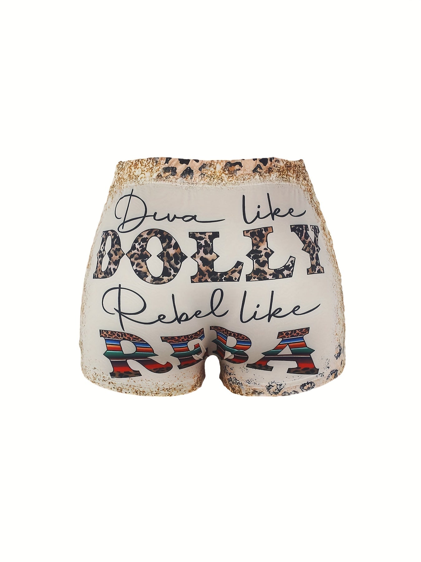 Letter Print Skinny Shorts Casual Shorts For Spring & Summer