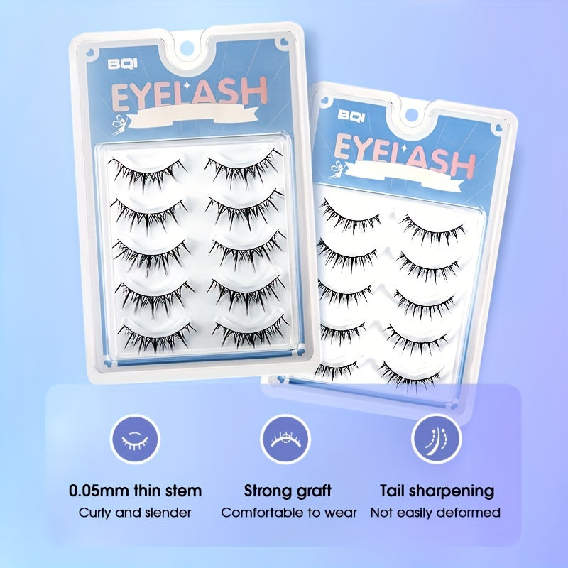 10pcs Natural False Eyelashes for Thai Makeup Style