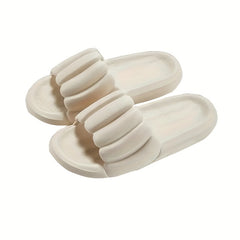 Men's Pumpkin Striped Platform Slides House Slippers