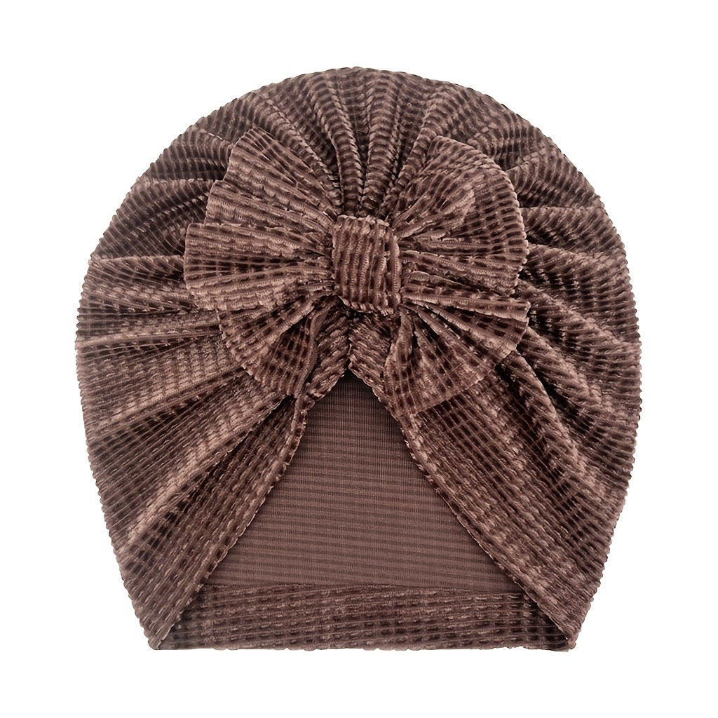 Waffle Bow Baby Hat for 0-3 Years Old