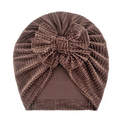 Waffle Bow Baby Hat for 0-3 Years Old